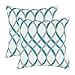 CaliTime Pack of 2 Cozy Fleece Throw Pillow Cases Covers for Couch Bed Sofa Modern Two-Tone Waves Geometric 20 X 20 Inches Gray Teal
