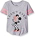 Disney Girls' Big Minnie Mouse Football Fashion Tee, Heather Grey, 7/8