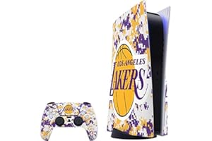 Skinit Decal Gaming Skin Compatible with PS5 Bundle - Officially Licensed NBA Los Angeles Lakers Digi Camo Design
