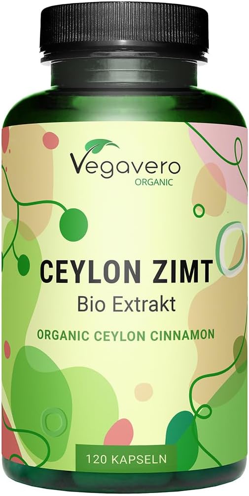 Vegavero Organic Ceylon Cinnamon 2500 mg per serving 120 capsules