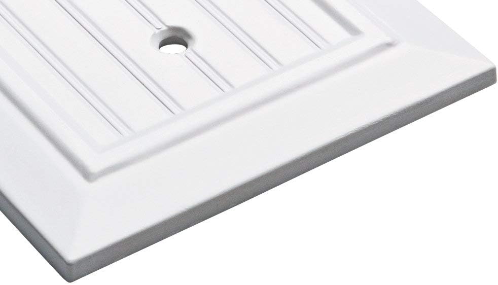 Franklin Brass W35266V-PW-C Classic Beadboard Single Duplex Wall Plate/Switch Plate/Cover (3 Pack), Pure White - - 