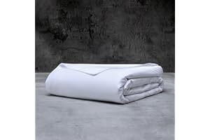 LUXOME Luxury Duvet Cover | Oversized Fit |100% Viscose from Bamboo | Silky Soft Feel | Thermal-Regulating | 2X Cover Ties | King/Cal King - 108"x98" | White