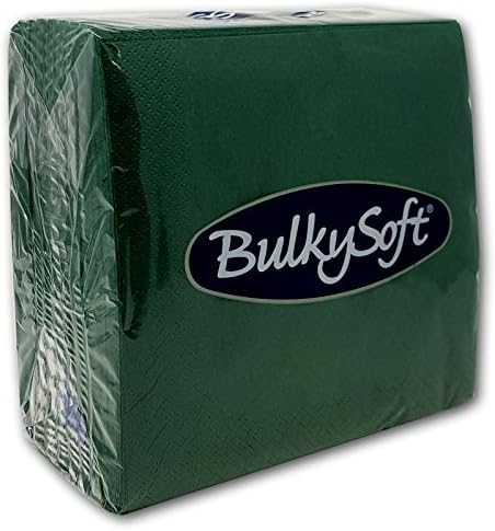 Paper Serviettes Soft Napkins 33x33cm 2PLY BulkySoft Solid Colours Choose Colours (Green), 33x33 cm (Pack of 1)