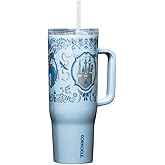 Corkcicle Cruiser Insulated Tumbler with Handle & Straw - Keeps Drinks Ice Cold - Triple-Insulated - Leakproof Travel Mug - BPA-Free - Summer Drinkware Gift - 40 oz, Princess Cinderella