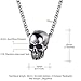 U7 Men Silver Black Gothic Skull Necklace Stainless Steel Chain Pendant, 22