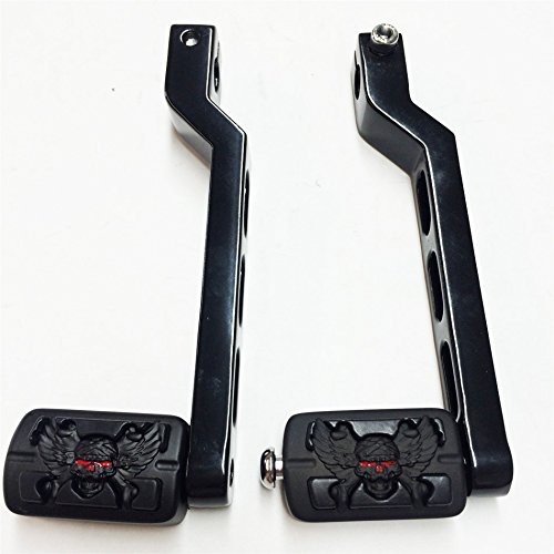 HTT Group Motorcycle Black Aluminum Heel/Toe Shift Levers with Zombie Shifter Pegs For Harley Davidson Tour Glide 1988 and later - Thumbnail 4