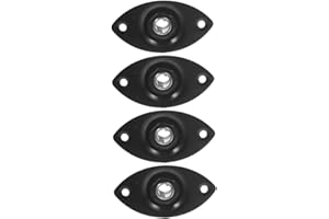 BIUDECO 4pcs Black Oval Metal Guitar Input Output Jack Socket Plates Recessed Design for Secure Connection