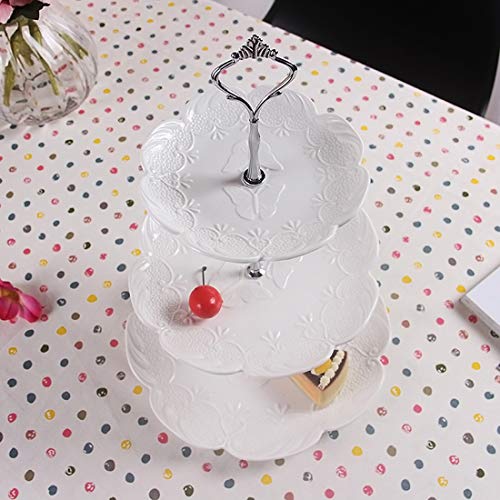 Accent Plates,Petforu 5 Sets Crown 3 Tier Cake Stand Fittings Hardware Holder for Wedding and Party - Silver - Thumbnail 2
