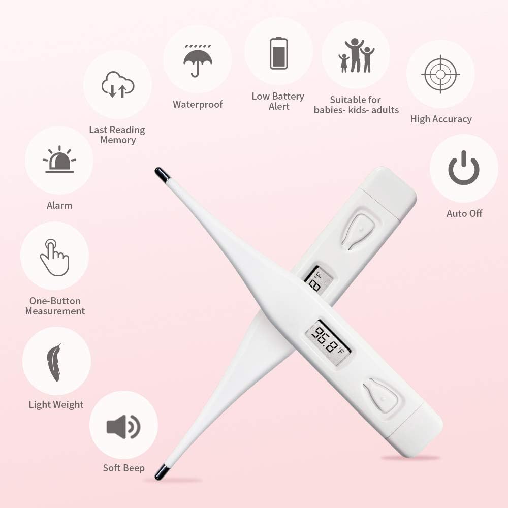 Digital Thermometer Oral, Sinocare Fever Thermometer for Adults, Basal Body Temperature Monitor, Electronic Axillary Underarm, Waterproof, Medical Rectal, Armpit Device - in Adults，Kids, Babies: Health & Personal Care