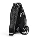 tuowan Small Sling Bag Crossbody Backpack Over the Shoulder Bag for Men Women Travel Outdoors, Lightweight Chest Pack (Small, PU leather)