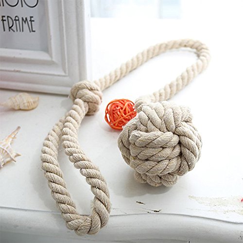 BUZIO 2 – Pack Window Curtain Rope Holdbacks – Decorative Hand-knitted Cord Cotton Tiebacks for Blackout Curtain, Beige - Thumbnail 5