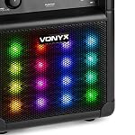 VONYX-SBS50B-PLUS-Karaoke-Machine-Speaker-System-Set-with-LED-Disco-Lights-Bluetooth-and-Handheld-Microphone-USB-MP3-Battery-or-Mains-Portable-Singing-Machine-Black