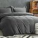 Bedsure 100% Bamboo Duvet Cover Set - Breathable and Wrinkle Resistant Comforter Cover - 3 Piece Set (1 Duvet Cover, 2 Pillow Shams) with Corner Ties and Button Closure Bedding - King