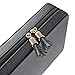 JL LELADY JEWELRY Small Jewelry Box Travel Jewelry Case Portable Faux Leather Jewelry Ring Boxes Earring Holder with Mirror for Women Girls (Black)