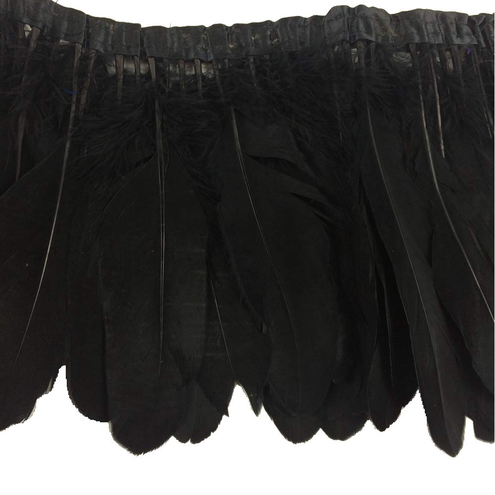 Sowder Duck Goose Feather Trim Fringe 2 Yards(Black)
