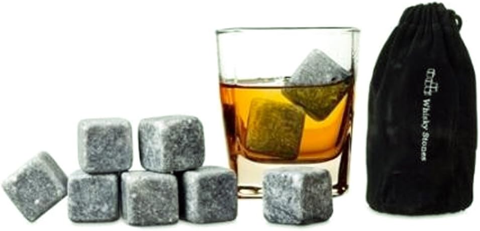 Whiskey Drink Chilling Stones Pack of 9 | Soapstone cubes for cooling scotch and other drinks