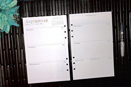 2019 2020 2021 2022 2023 Daily A5 Planner Inserts, Paper Refills for Filofax, Kikki K, Mulberry, Webster's, Simple Stories, Day Timer, Day Designer and Half Letter Size 5.8" x 8.3"