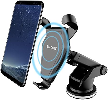 Wireless Car Charger, Qi Fast Charger Car Mount Air Vent Gravity Phone Holder for Samsung Galaxy S8/S8+/S7 Edge/S6 Edge+, Standard Charger for iPhone 8/8+/iPhone X and All Qi-Enabled Devices (Black)