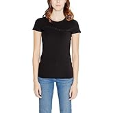 Armani Exchange Womens Slim Fit Embellished Wave Logo Tee