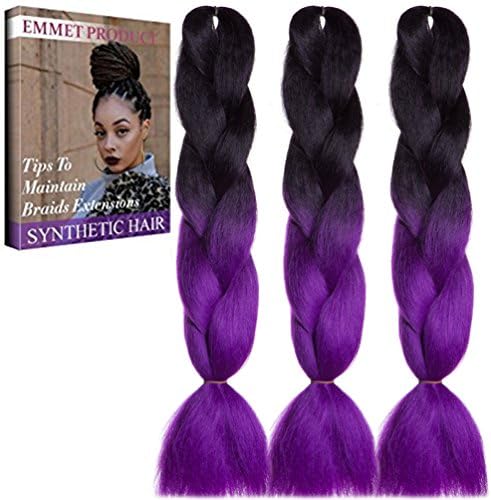 Jumbo Braids 100% Kanekalon Braiding Hair Extension Full Bundles 100g/pc Synthetic Hair Ombre 24Inch 3Pcs/lot Heat Resistant Hair