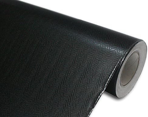 Hachi Auto Gloss Black Snake Skin Leather Vinyl Car Wrap 84-by-60-inch