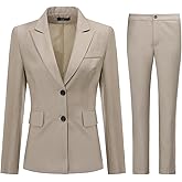 YUNCLOS Women's 2 Piece Office Work Suit Set One Button Blazer and Pants