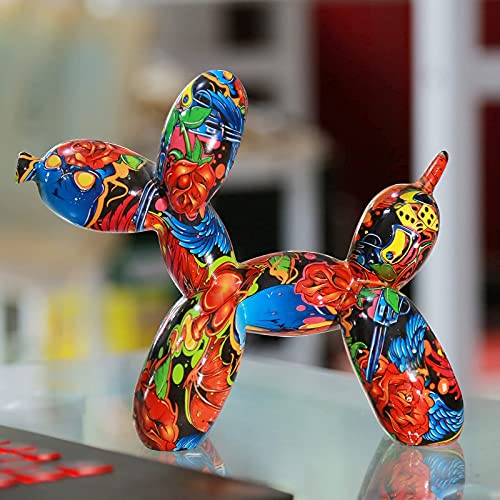 FLJZCZM Balloon Dog Sculptures Animal Statues Home Decor Collectible Figurines Indoor Outdoor Garden Decorative Funny Craft Christmas Birthday for Office (Yellow)