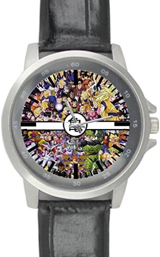 Dude Custom Dragon Ball Z Men's Black Leather Alloy Watch water-resisting Perfect Gift for men