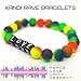 12 Neon Kandi Rave Bracelets, Tie-Dye Candy Bracelets - EDM Music Festival Accessories Clothing for Women, Stackable Jewelry Rave Accessories for Women, Kandy Rave Clothes Wear, Kandi Bracelet Gear