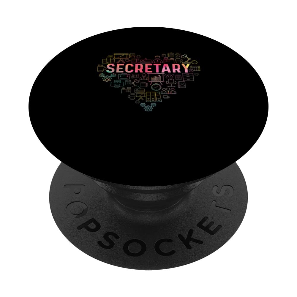 Secretary Heart Shape Job Passion Men Women PopSockets Swappable PopGrip