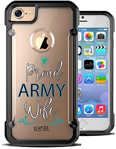 iPhone 6 Case / iPhone 6S 4.7 Inch Case Proud Army Wife Patriotic Support Troops Hybrid Transparent Designer Case Cover For Teens Girls Women. Fits iPhone 6 / iPhone 6S (4.7) [ KlypsterMax ]