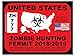 TUHIMO United States Zombie Hunting Permit red (Bumper Sticker)