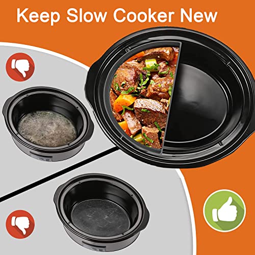 Slow Cooker Liners, Silicone Slow Cooker Liner Slow Cooker Divider Insert BPA Free, Dishwasher Safe Fit 6QT (4)