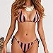 Leadmall Women’s Brazilian Bikini Set | Ladies Sexy Stripe Halter Thong Swimsuit Two Piece Side Tie Bow Swimwearthumb 1
