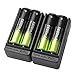 4 X 5800mAh 18650 Battery 3.7V Li-ion Rechargeable+ 2X Dual Charger for Flashlight Headlamp