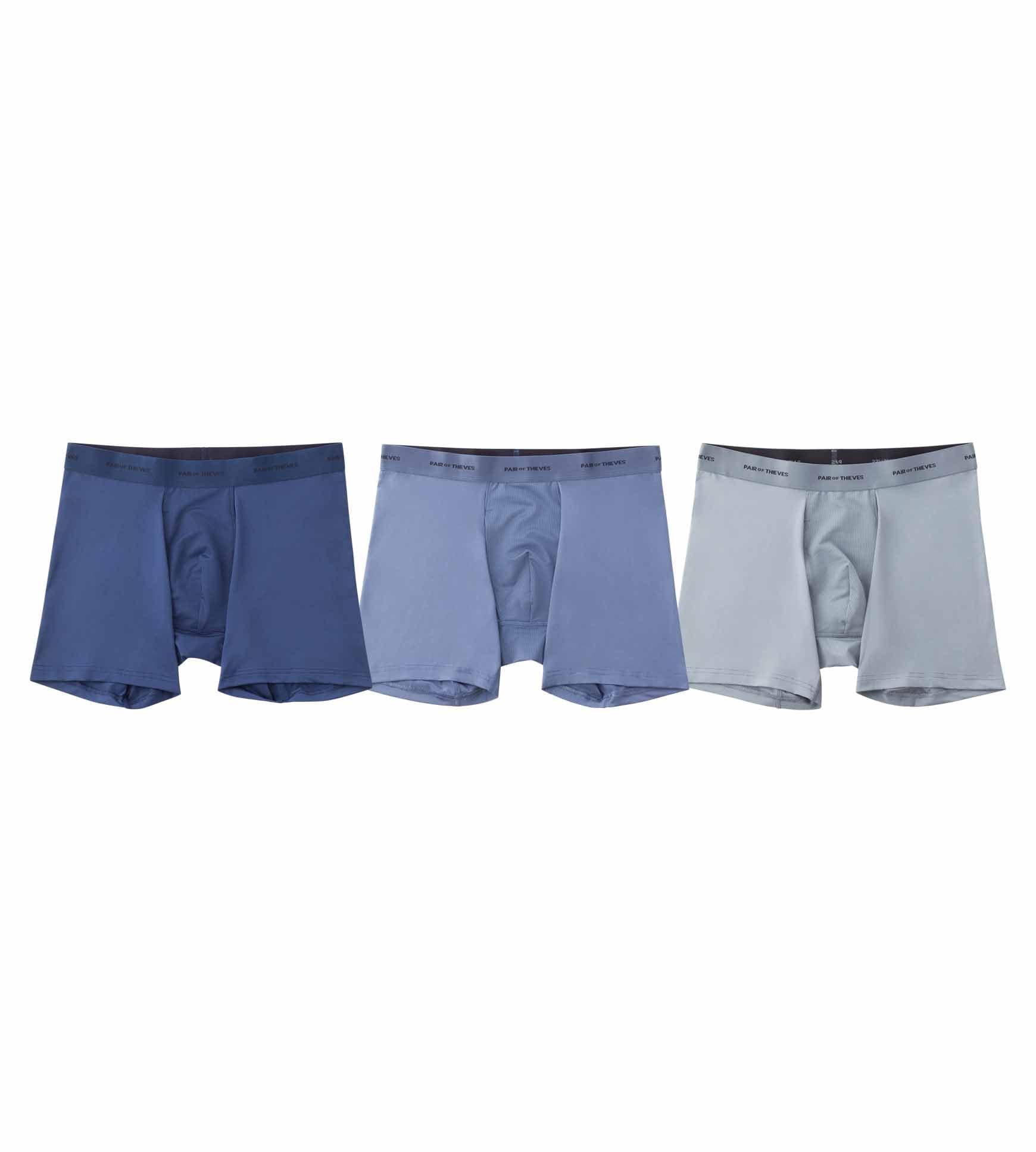 Photo 1 of Pair of Thieves Men's Quick Dry Action Blend Boxer Briefs 3 Pack - Moisture-Wicking, Breathable & Lightweight for All-Day Comfort, Mobility & Confidence - No Ride-Up Fit with Fly Navy size M