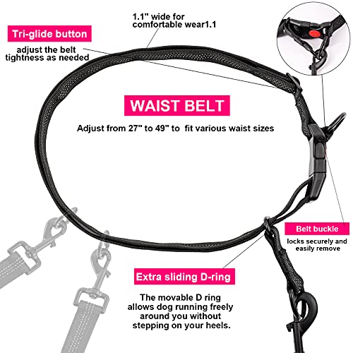 Earth Friendly Hands Free Dog Leash with Zipper Pouch Adjustable Waist Belt Shock Absorbing Padded Handles and… - Image 5