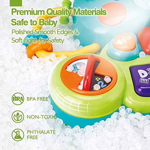 Hahaland Baby Toy from 6 Months Girls, Elephant Music Toy, Motor Skills Toy, Musical Instruments with Light and Sound, Children's Keyboard Baby Toy from 1 Year Girls Boys