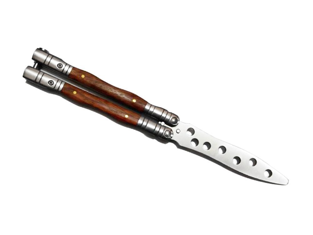 Herramienta cuchillo mariposa cuchillo de entrenamiento Balisong Práctica Trainer (Dull Knife) (madera)