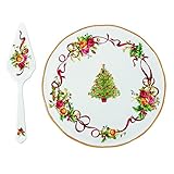 Royal Albert Old Country Roses Christmas Tree Low Cake Plate and Server