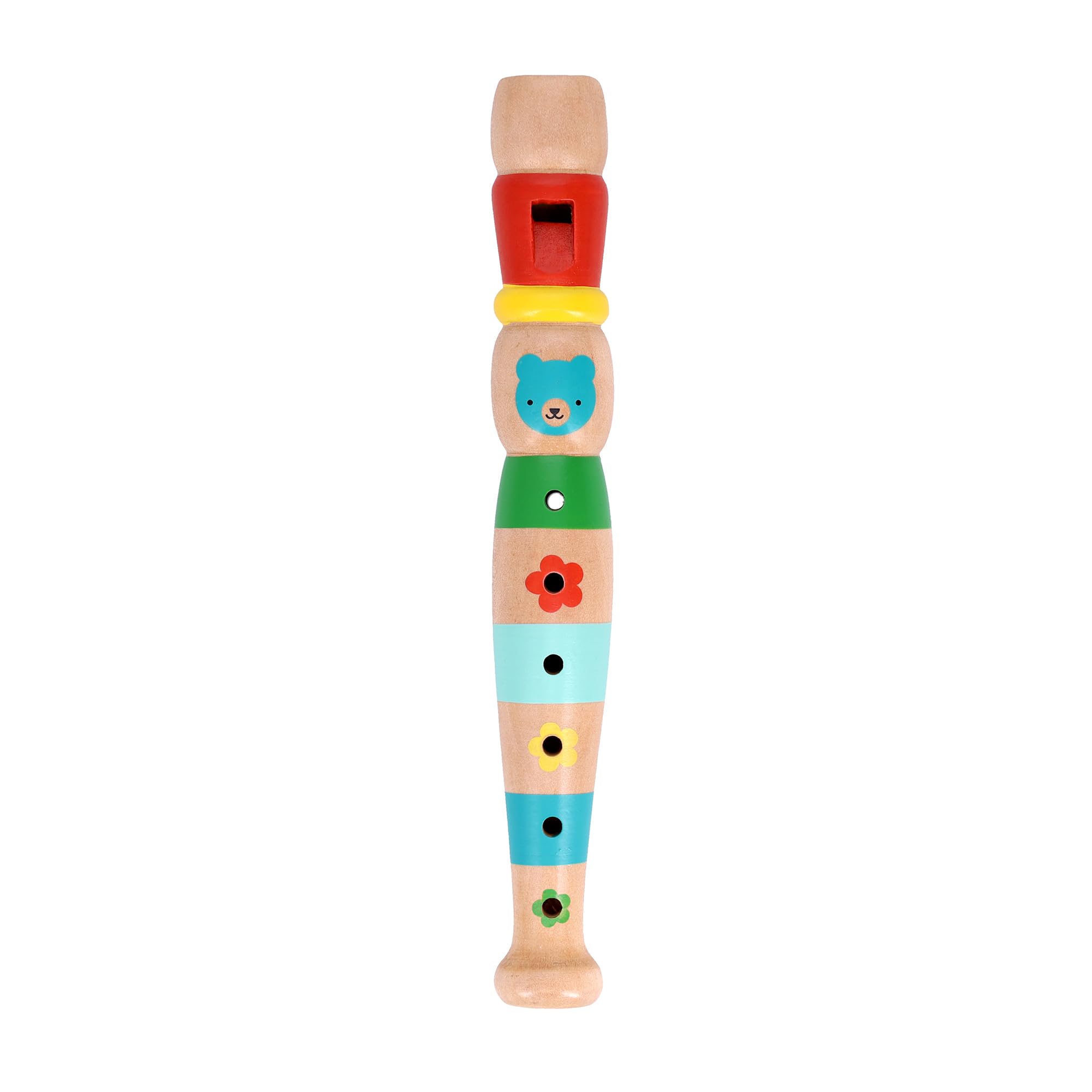 Petit Collage: Playful Tunes Wooden Recorder - Wooden Musical Instrument for Kids - Easy-to-Play Recorder with Bight Colors to Encourage Use - Makes a Great Gift for Kids 3+ Who Love Music