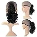 Beauty Angelbella Curly Ponytail Extension 14 Inch, Synthetic Short Curly Wave Claw Clip Ponytail Hairpieces for Women Black