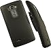Black Ribbed Hard Shell Case Cover and Belt Clip Holster Combo for LG G Flex-2 Phone (LG H950, H955, H959, US995, F510, LS996 GFlex-2)