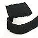 YEQIN 25mm Wide Cotton Fringe Tassel Trim 5 Yards (Black)