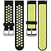 Universal 18mm 20mm 22mm 24mm Width Silicone Watch Band Replacement, Quick Release Rubber Watch Bands for Men & Women (20mm, Black-Green)