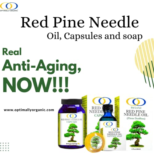 Optimally Organic Red Pine Needle Oil Caps - Health Supplement for Extreme Immune System Support - Vital Cell & DNA Support - #1 Vegan Body Cleanse for Foreign Invadors - Pinus densiflora - BioActive