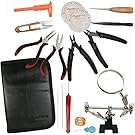 Deluxe 16pc Jewelry Making Supplies Kit - Jewelry Pliers, Magnifier Stand & Bead Crimper Great For Beading, Wire Wrapping, This Crafting Kit Does it All in a Professional Storage Case