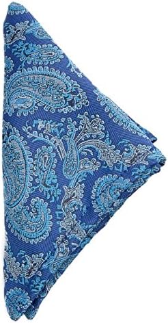 VIBHAVARI Men's Blue Pocket Square