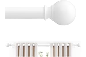 JRZOO White Curtain Rods 48 to 84 Inches(4-7 Feet),5/8 inch Splicing Drapery Rods,Small Curtain Rods Set,Size: 36''-88'', White