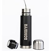 750ml Full Stainless Steel Mate Listo Automate–25.3 fl oz Yerba Mate Thermo all in one,Termo para mate Argentino kit, acero inoxidable-Replace your yerba mate kit with our mate listo (Black)